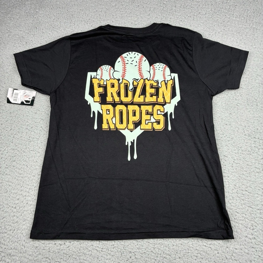 Baseball Lifestyle 101 Frozen Ice Cream T-Shirt Youth XL Black Cotton Candy NWT